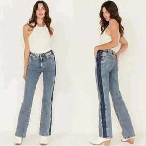 NWT Wrangler Westward 626 Bootcut Jeans Two Tone Side Stripe Acid Size 24 / 34